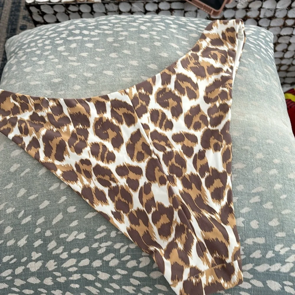Aerie Super High Cut Leopard Bikini Bottoms